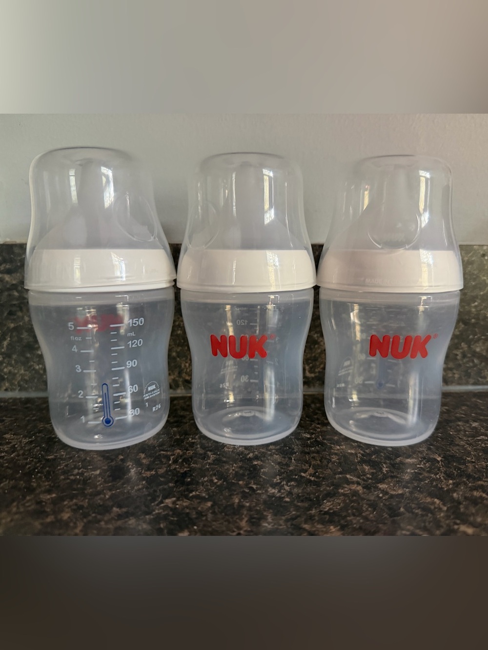 NUK Clear Baby Bottles - Set of 3
